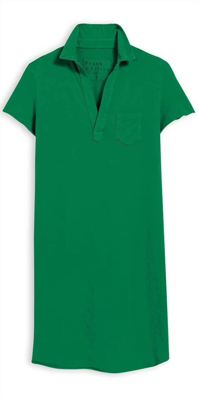 NEW FRANK & EILEEN women's lauren polo dress in birdie